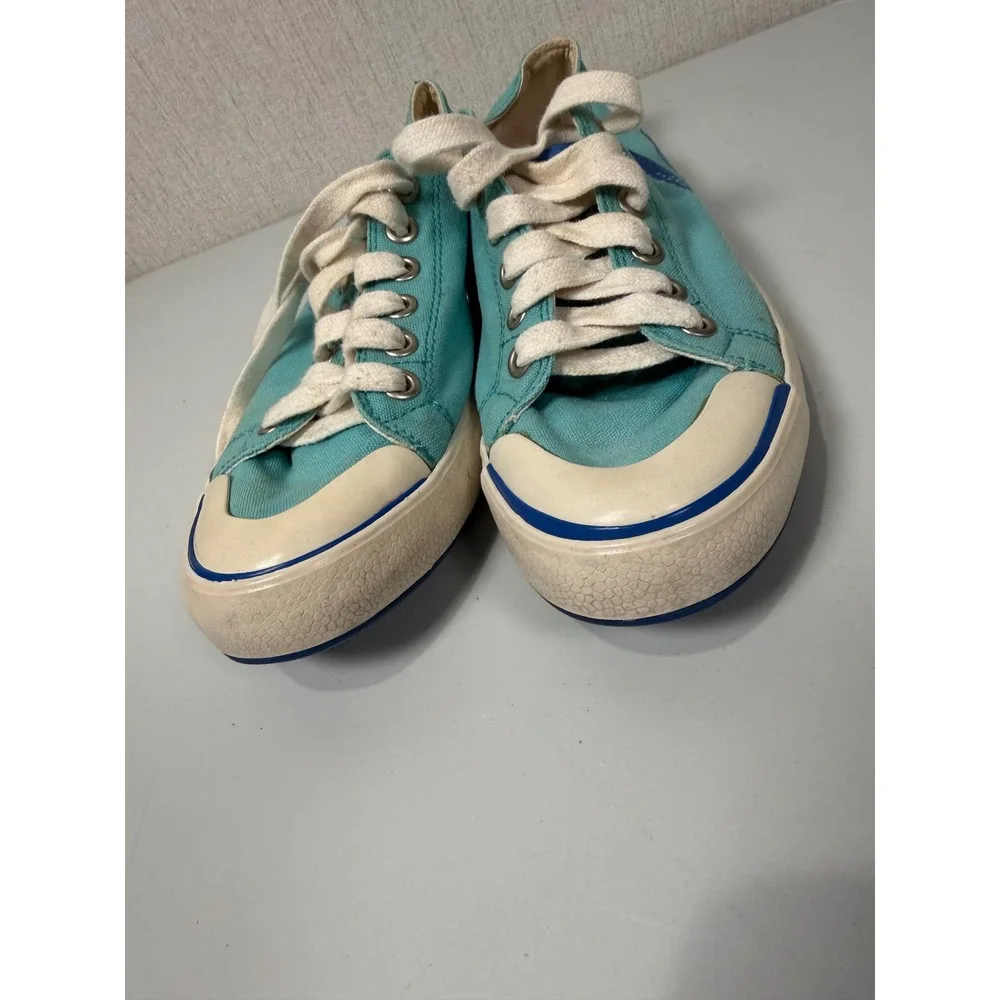 Lacoste Canvas Croc 34W Teal Blue Low Top Sneakers Womens 8 11CAW0735‎